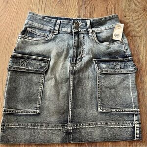 JEANIOLOGIE Denim Cargo Skirt with Pockets